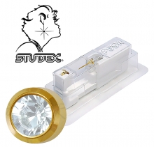 Одноразовый пистолет Studex system 75 для прокола ушей под золото с белым камнем 7511-0204 (цена за 1 шт) - 
