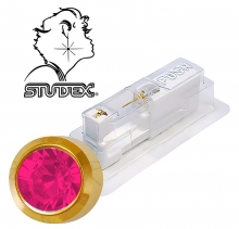 Одноразовый пистолет Studex system 75 для прокола ушей под золото с розовым камнем 7511-0210 (цена за 1 шт)