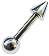 Пирсинг лабрет под серебро с шариком и конусом 5мм ножка